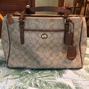 Coach leather logo handbag